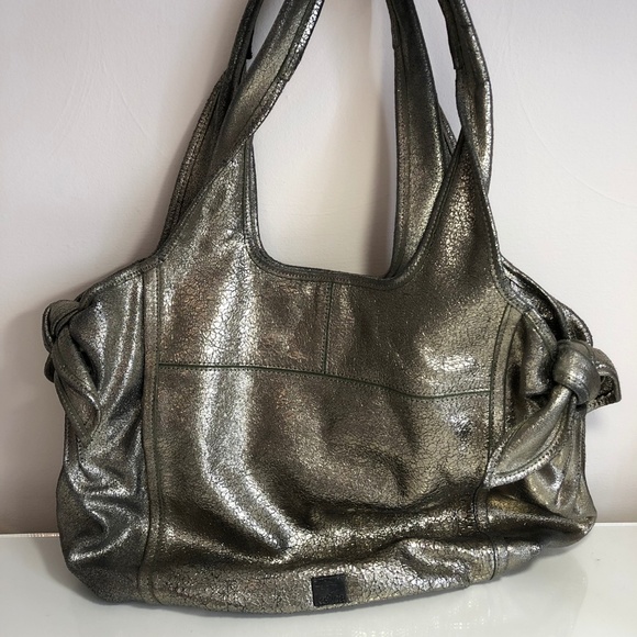 Kooba Carmine Crackled Leather Platinum Purse - Picture 2 of 6